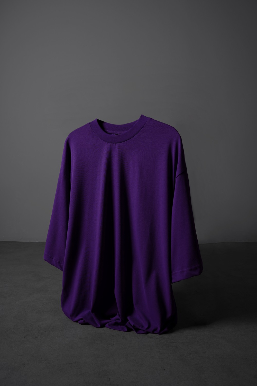 Erkek Mor Oversize Basic Tshirt