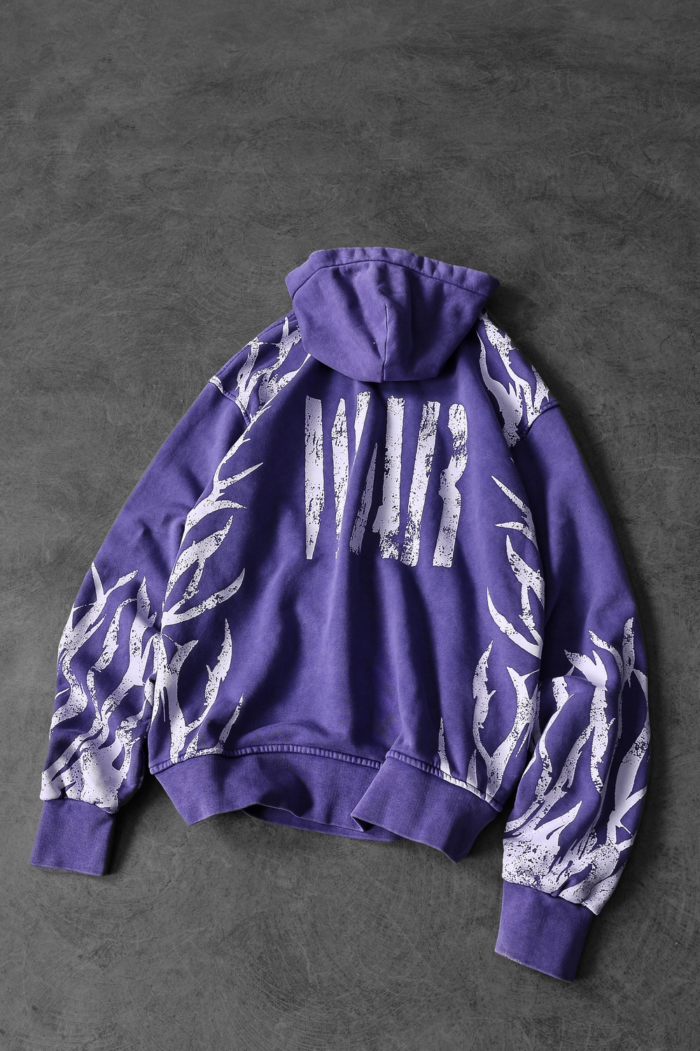 Erkek Mor War Özel Yıkamalı Oversize Kapüşonlu Sweatshirt