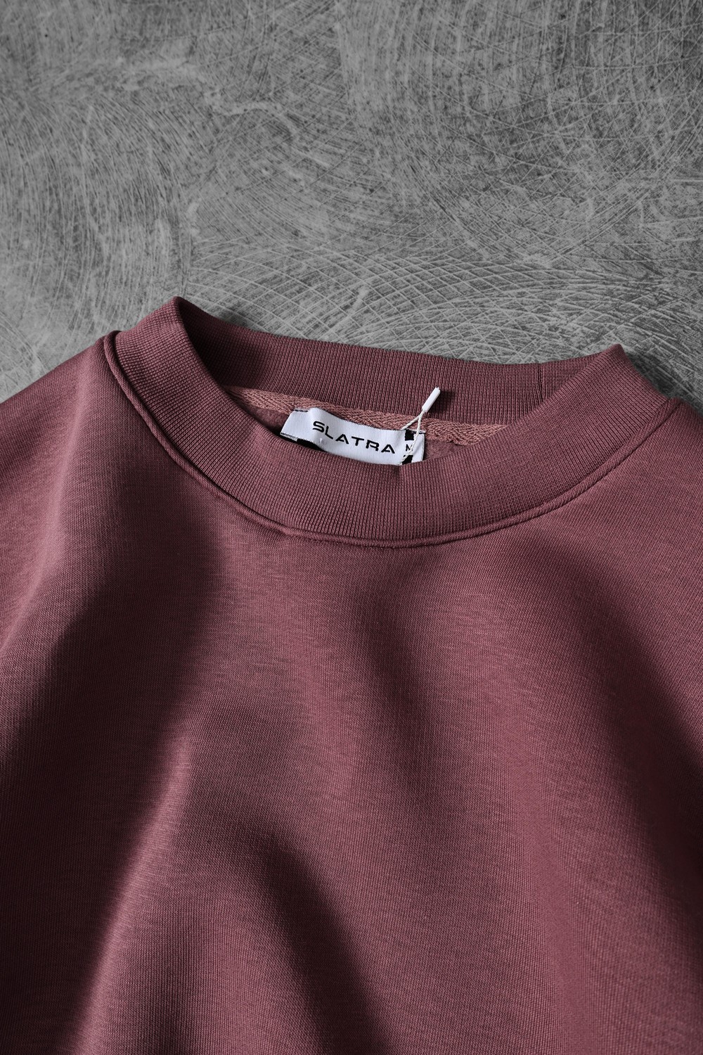 Erkek Mürdüm Basic Bisiklet Yaka Oversize Sweatshirt