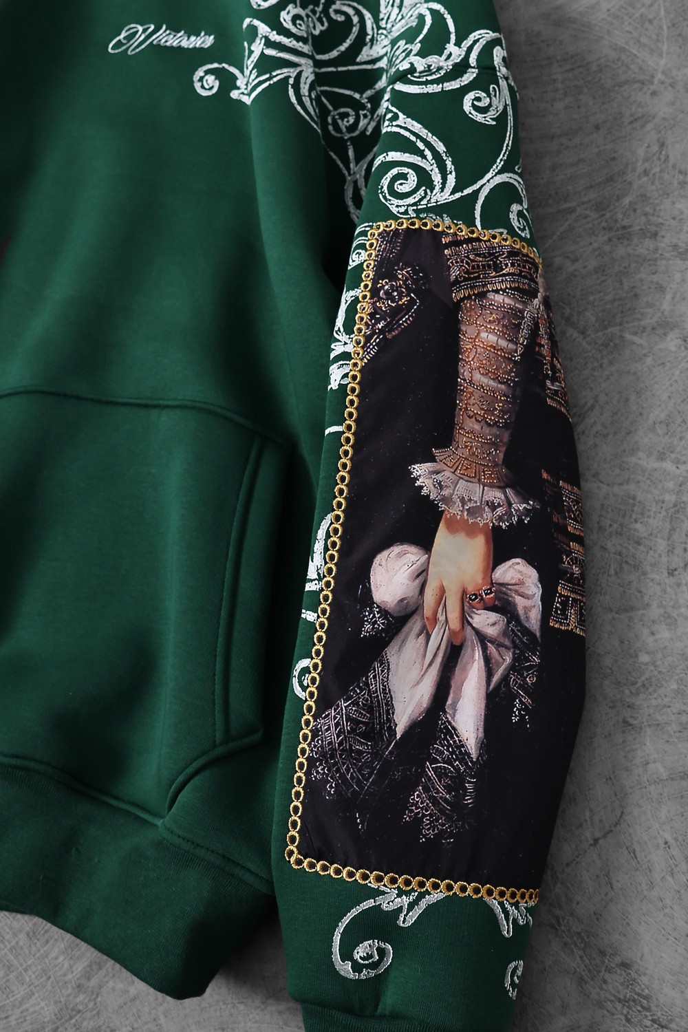 Erkek Nefti Victories Kol Patch Kapüşonlu Oversize Sweatshirt