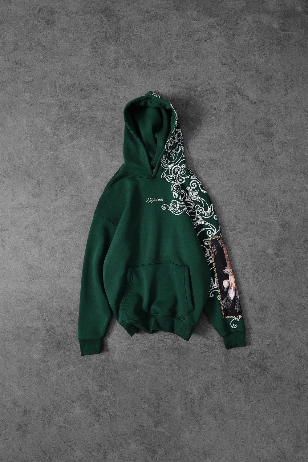 Erkek Nefti Victories Kol Patch Kapüşonlu Oversize Sweatshirt