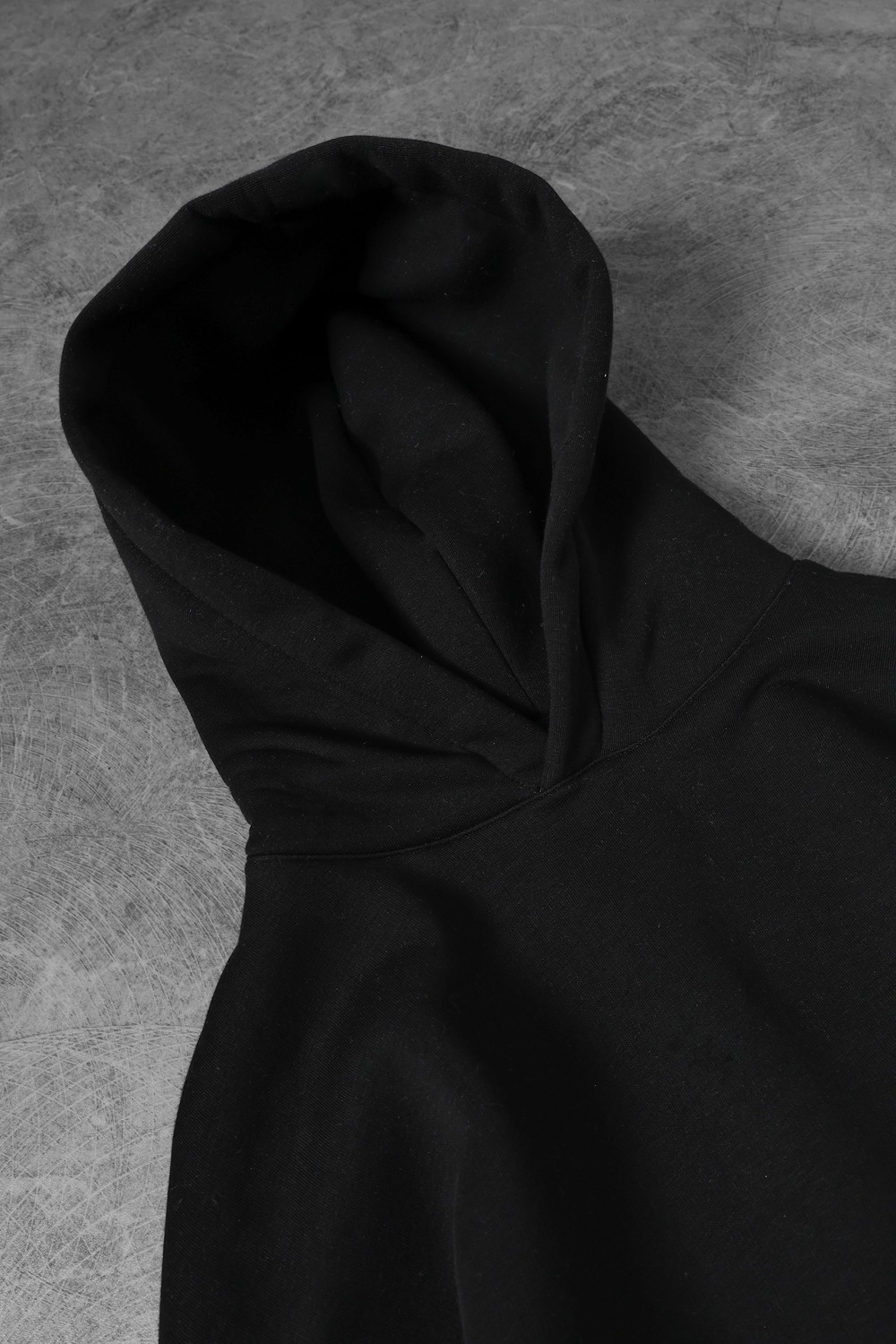 Erkek Siyah Basic Kapüşonlu Oversize Sweatshirt