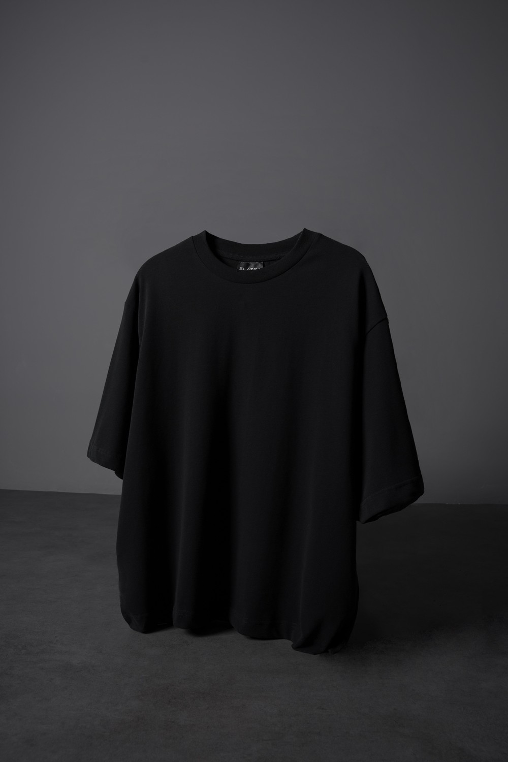 Erkek Siyah Boxy Fit Basic Tshirt