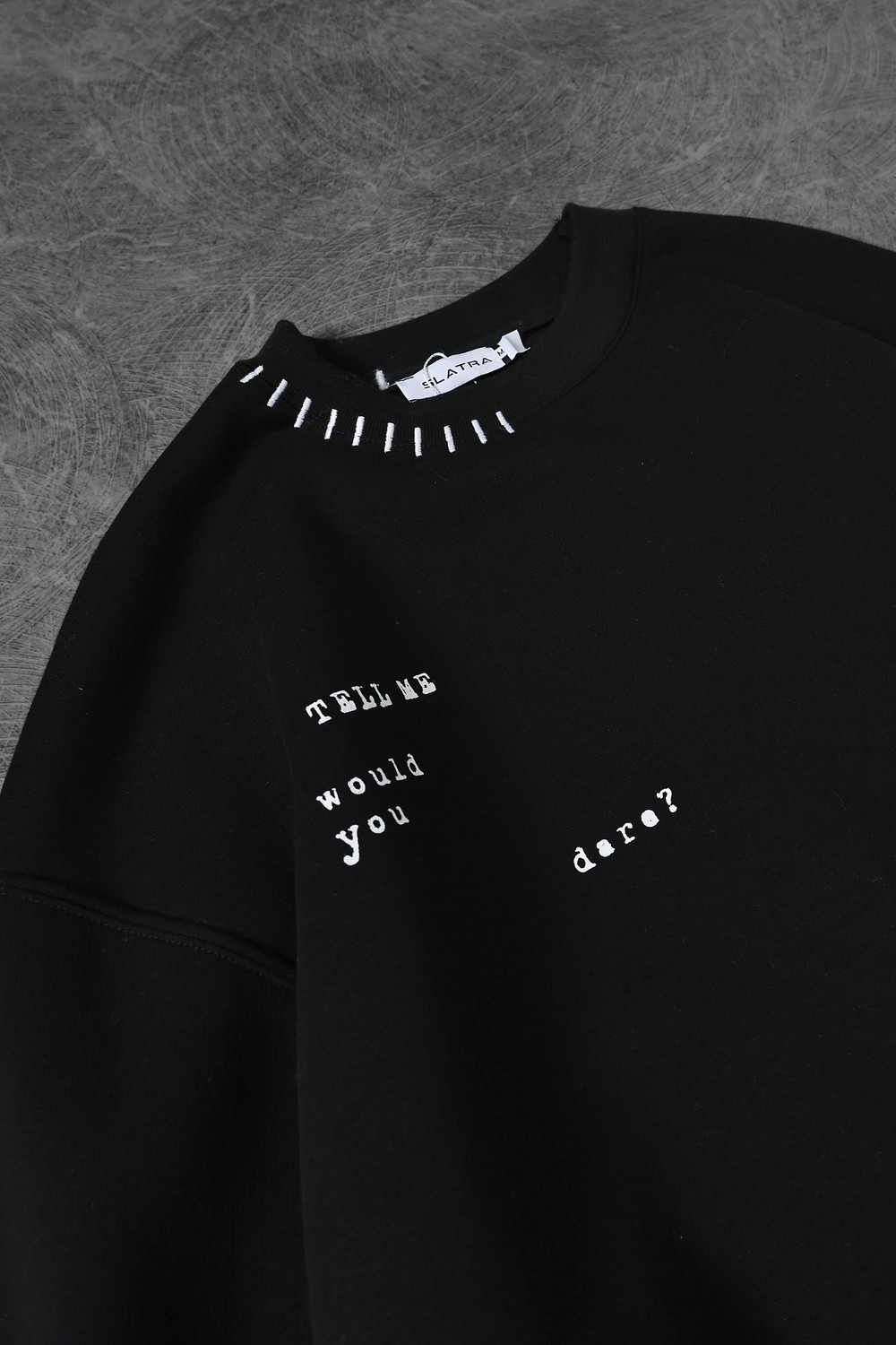 Erkek Siyah Dare Of Sltr Kol Patch Oversize Sweatshirt