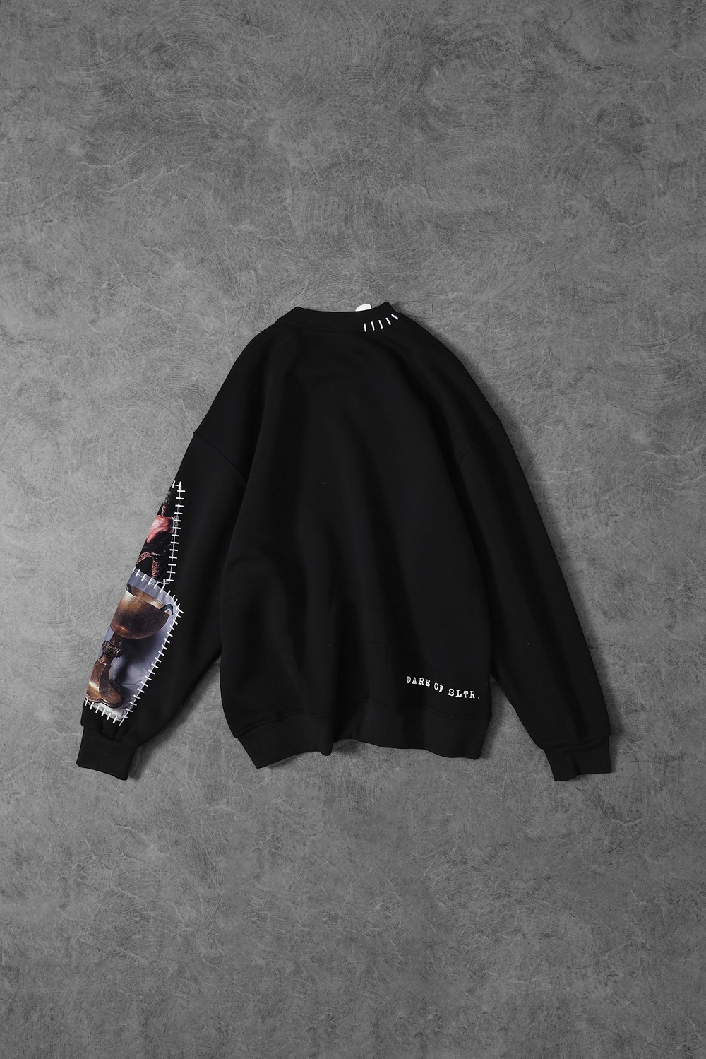Erkek Siyah Dare Of Sltr Kol Patch Oversize Sweatshirt