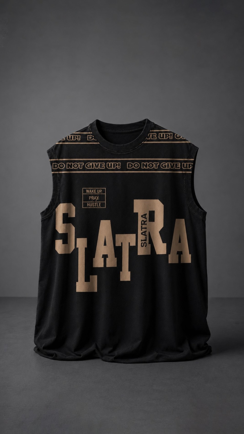 Erkek Siyah Fuck Average Sıfır Kol Oversize Atlet