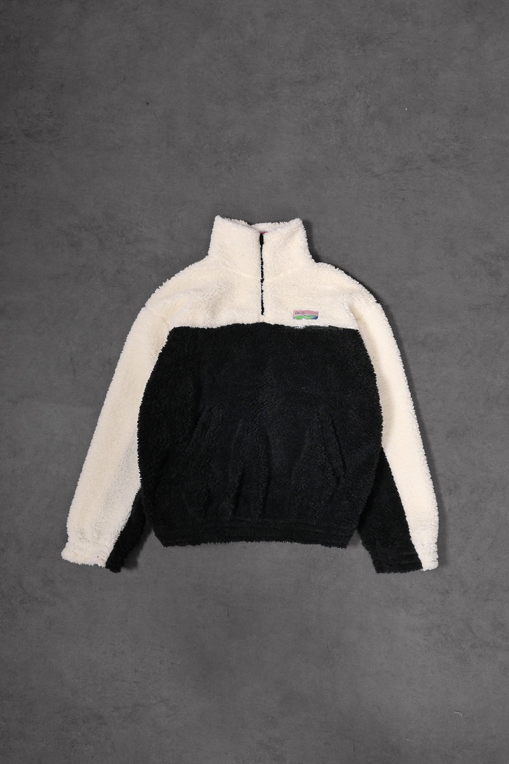 Erkek Siyah Garnili Full Zip Peluş Sweatshirt