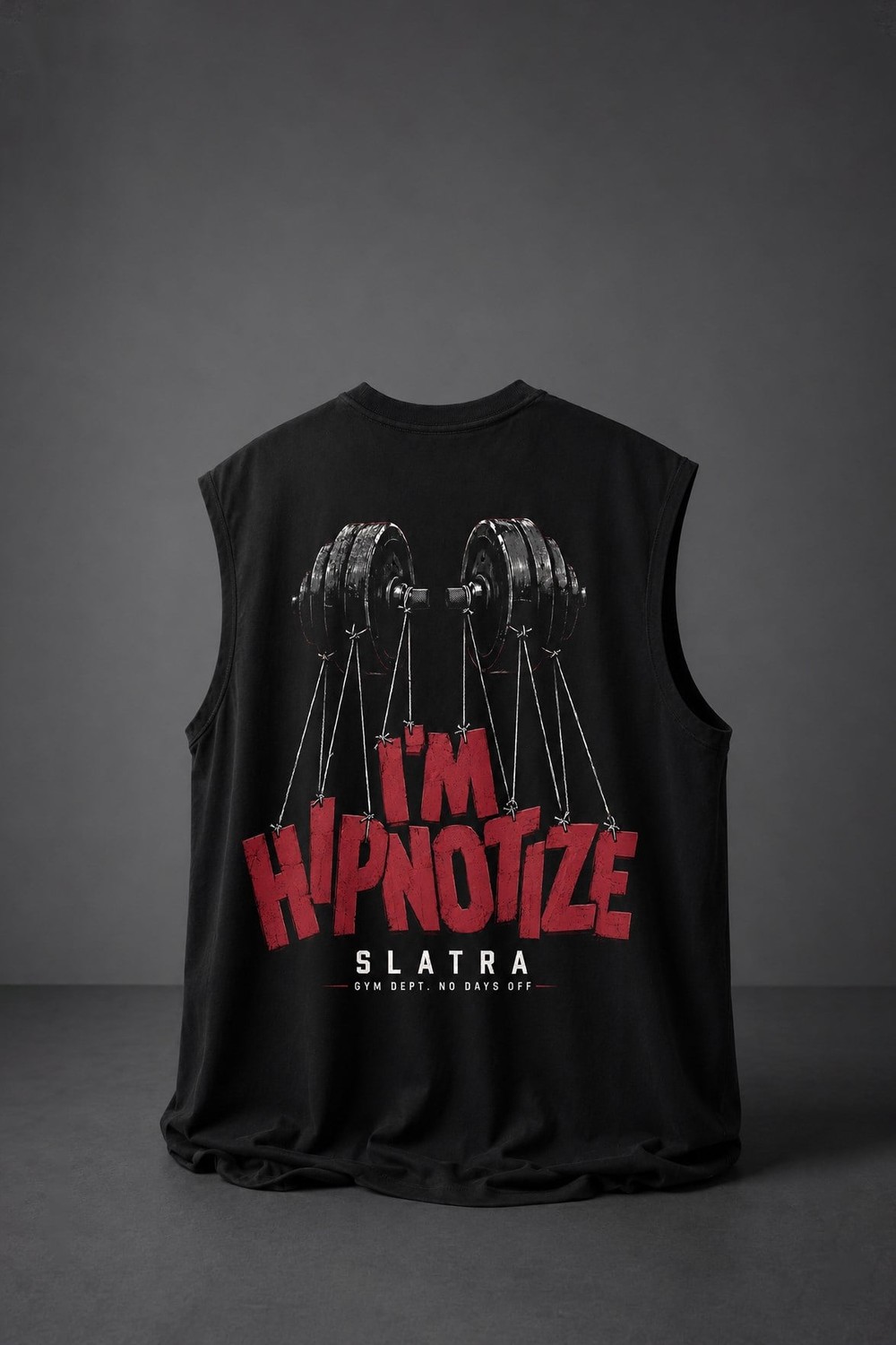 Erkek Siyah Hipnotize Sıfır Kol Oversize Atlet