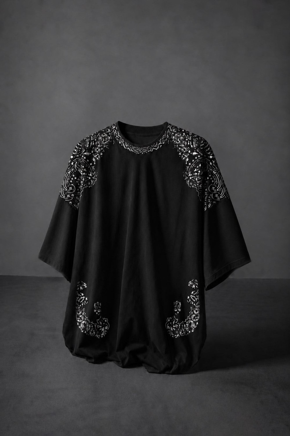 Erkek Siyah No One Not Dead Baskılı Oversize Tshirt