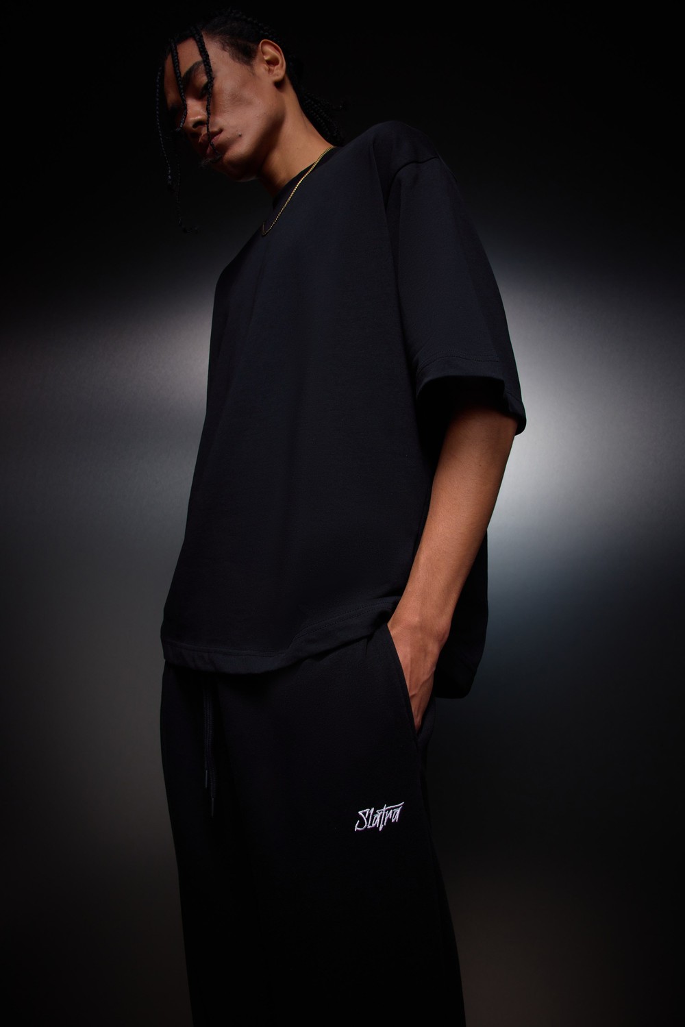 Erkek Siyah Oversize Basic Tshirt