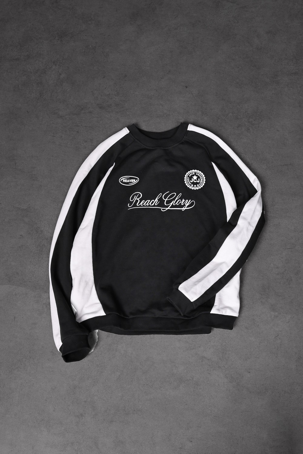 Erkek Siyah Reach Baskılı Oversize Sweatshirt