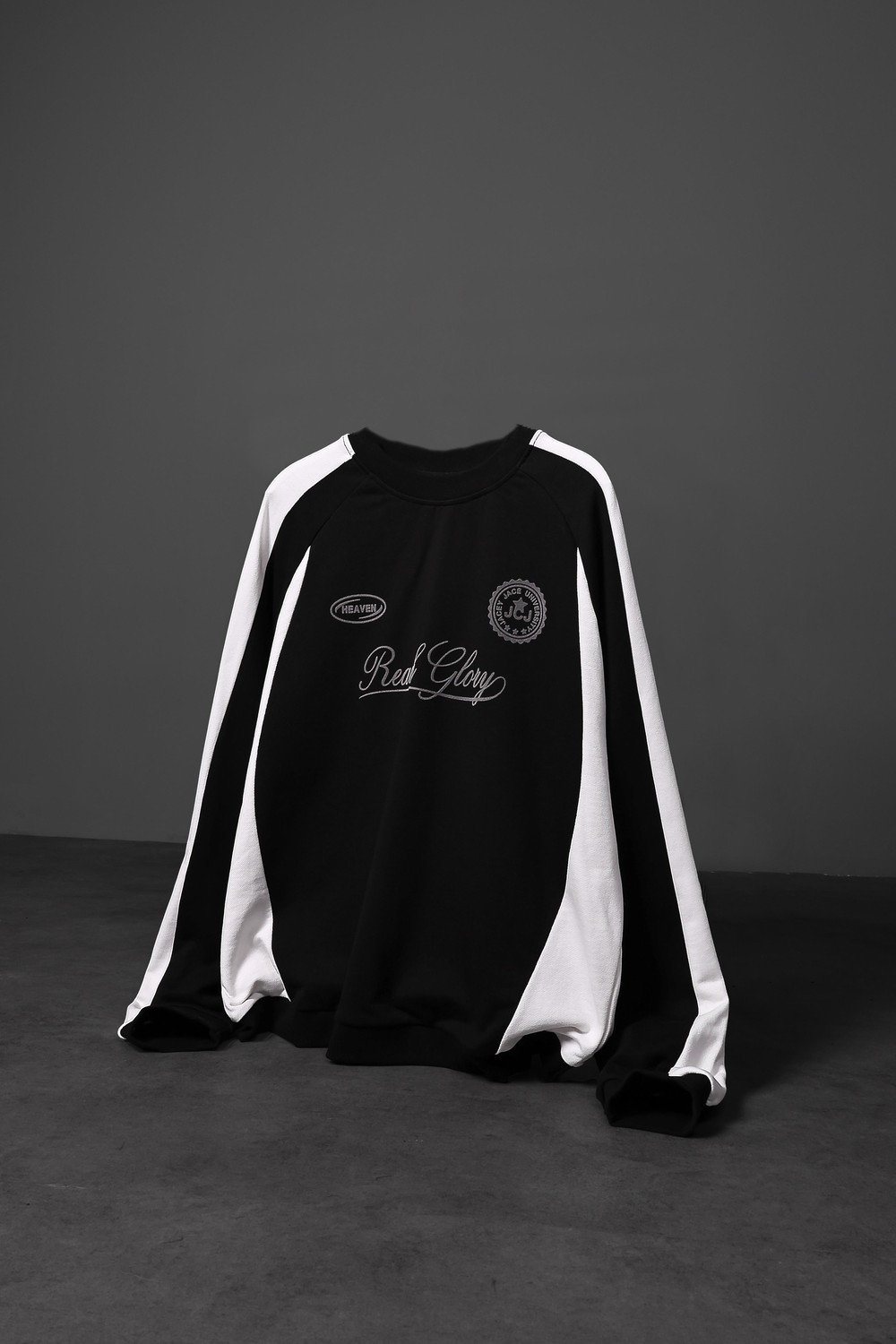 Erkek Siyah Reach Baskılı Oversize Sweatshirt