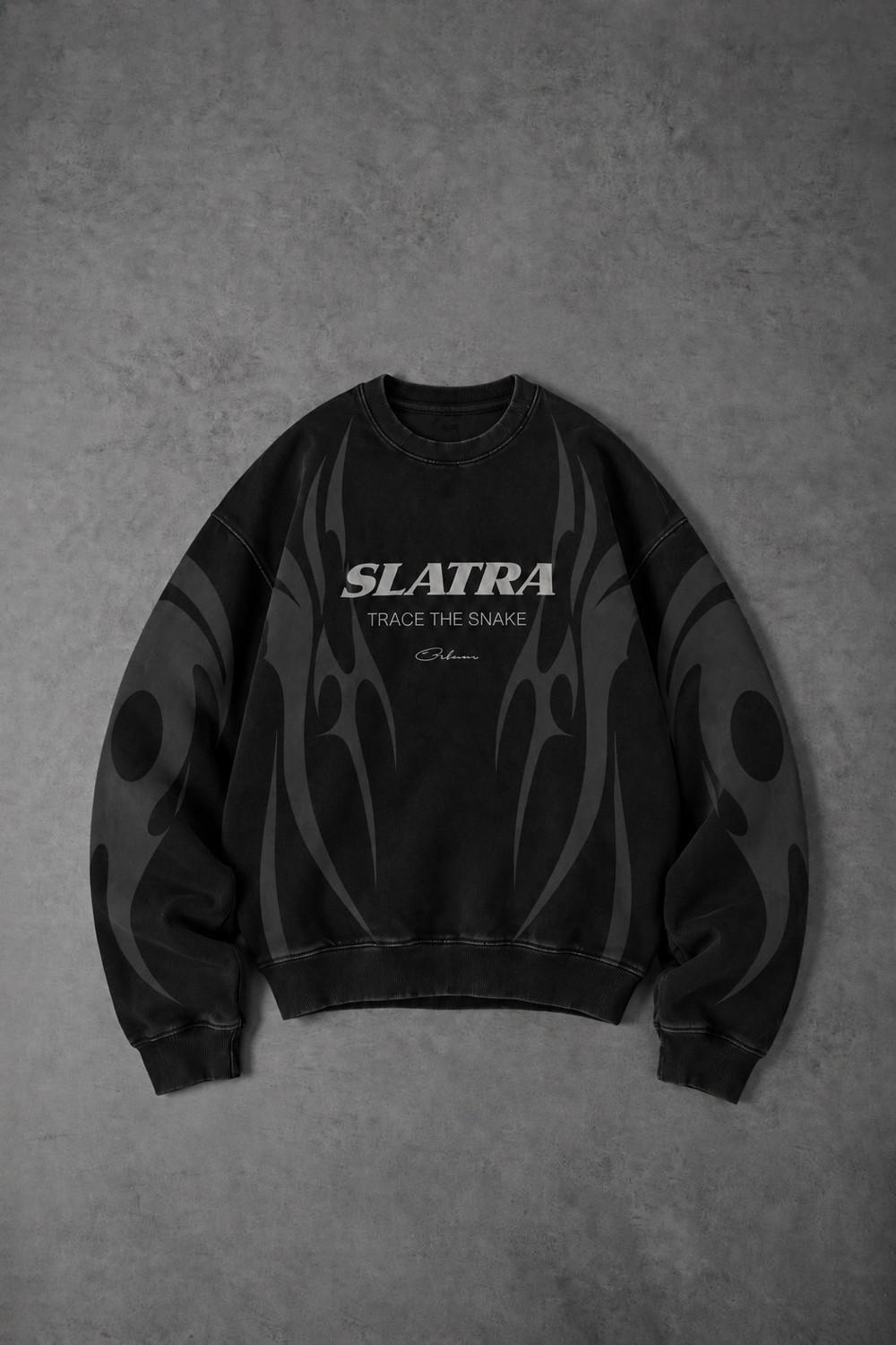Erkek Siyah Slatang Oversize Sweatshirt