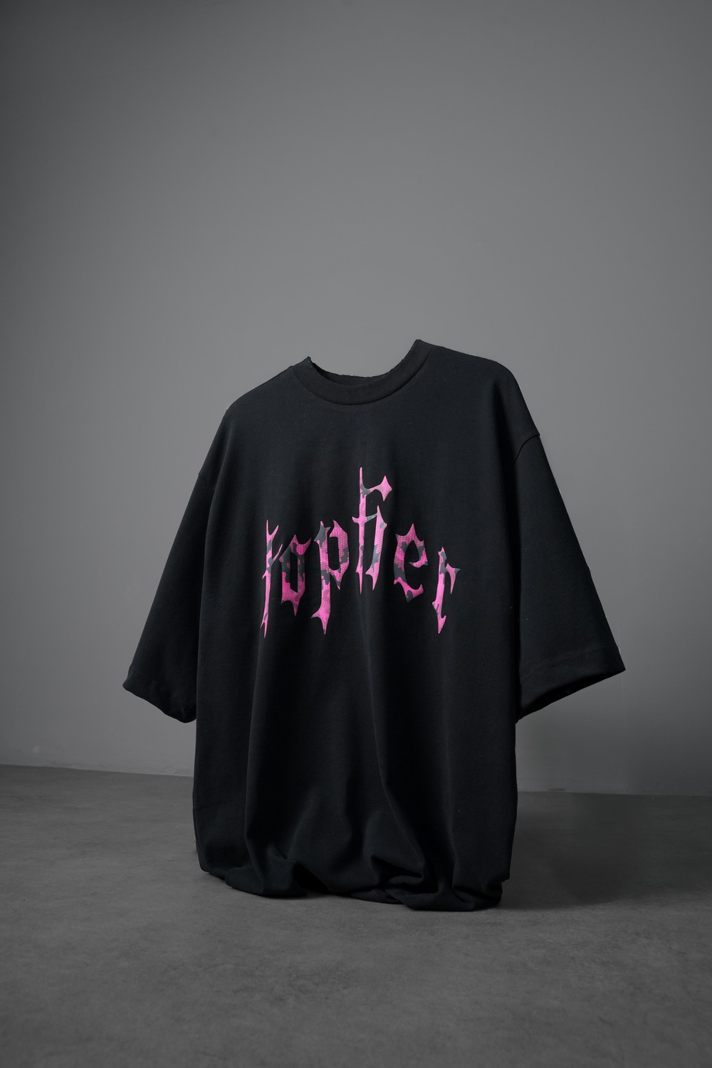 Erkek Siyah Toptier Reflektör Baskı Box Fit Tshirt