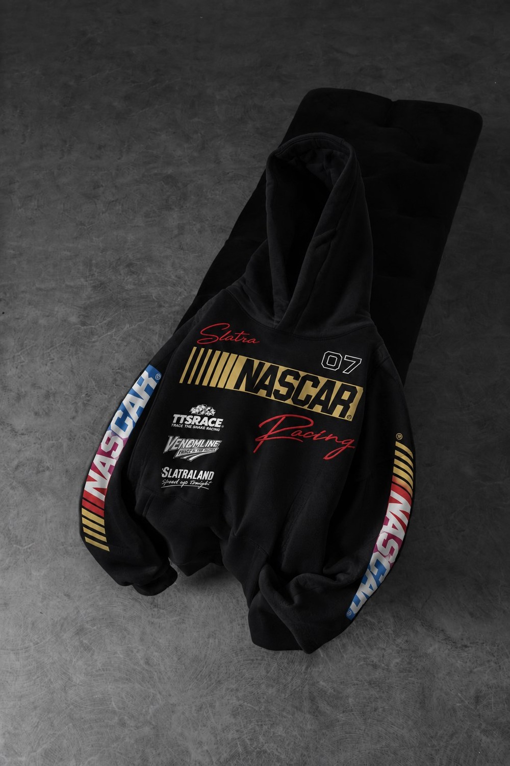 Erkek Siyah Venomline Oversize Hoodie