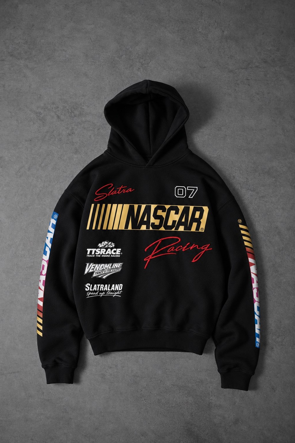 Erkek Siyah Venomline Oversize Hoodie