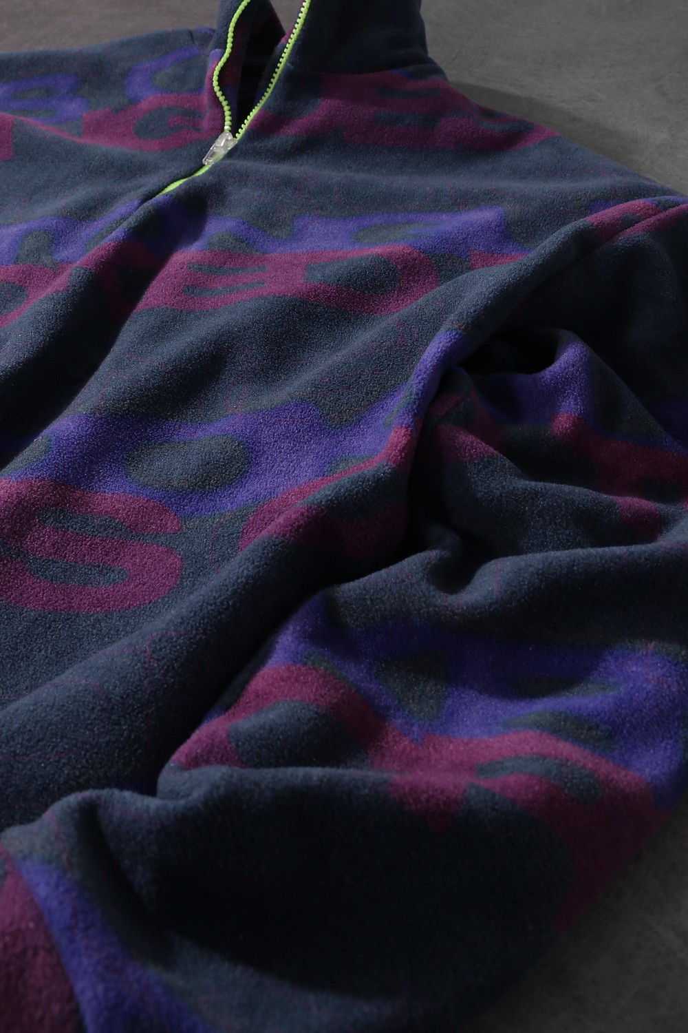 Erkek Tongue Desen Yarım Fermuar Oversize Polar Sweatshirt