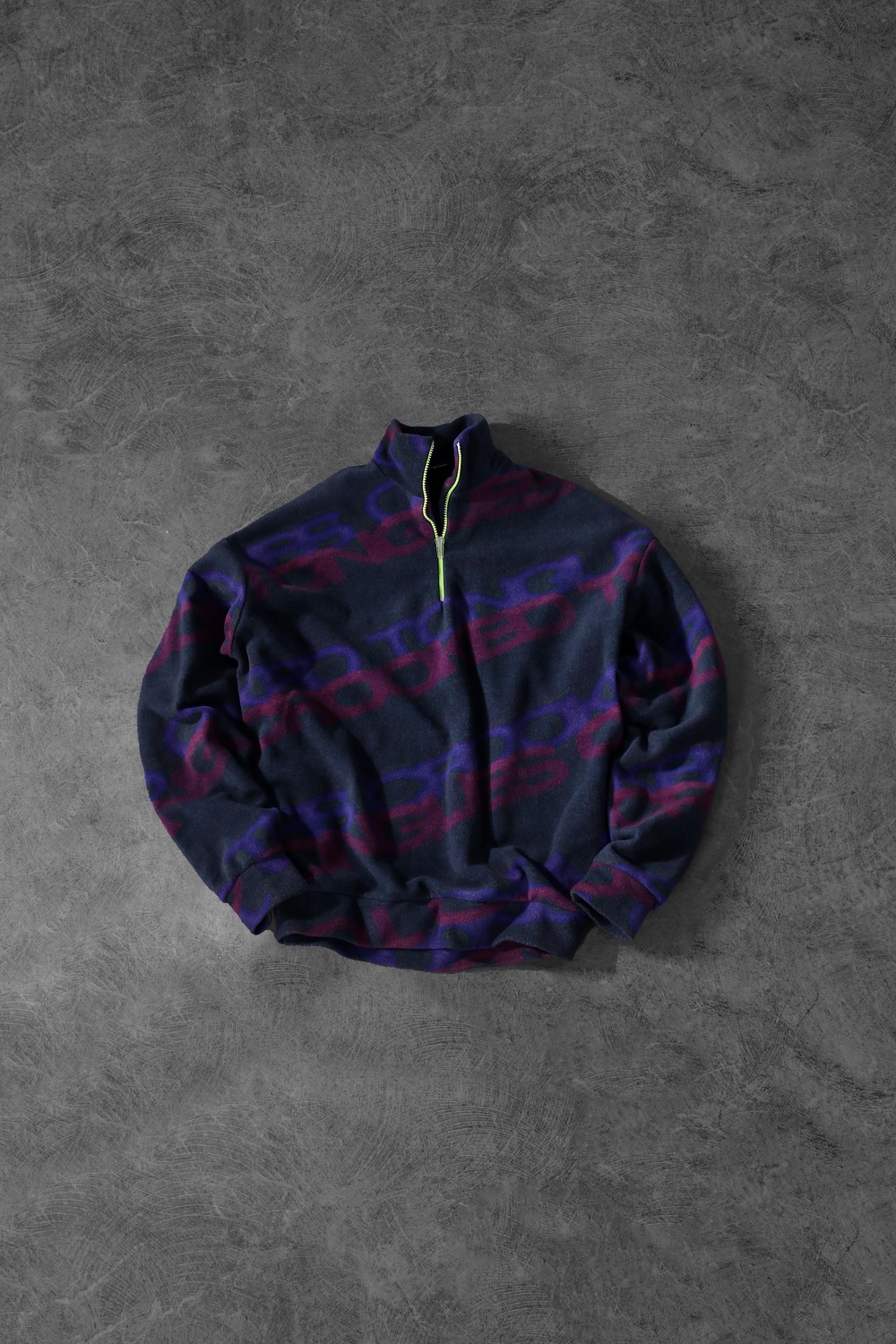 Erkek Tongue Desen Yarım Fermuar Oversize Polar Sweatshirt