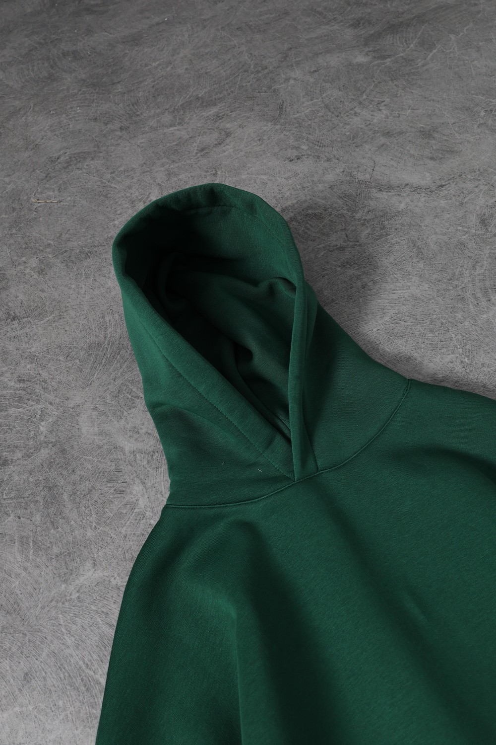 Erkek Yeşil Basic Kapüşonlu Oversize Sweatshirt