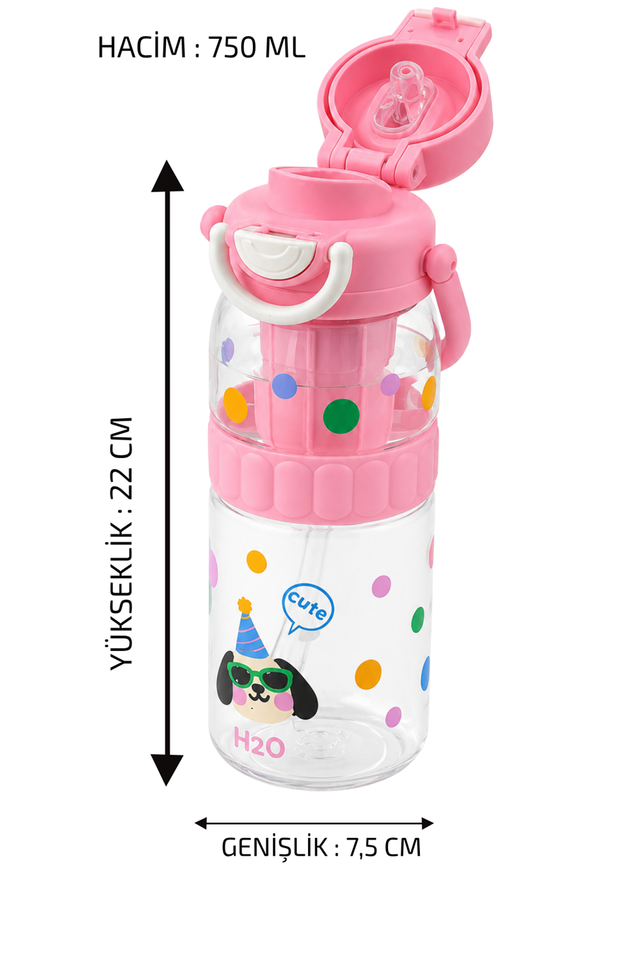 Polikarbon Matara - Desenli Hayvan Figürlü * 750 ML