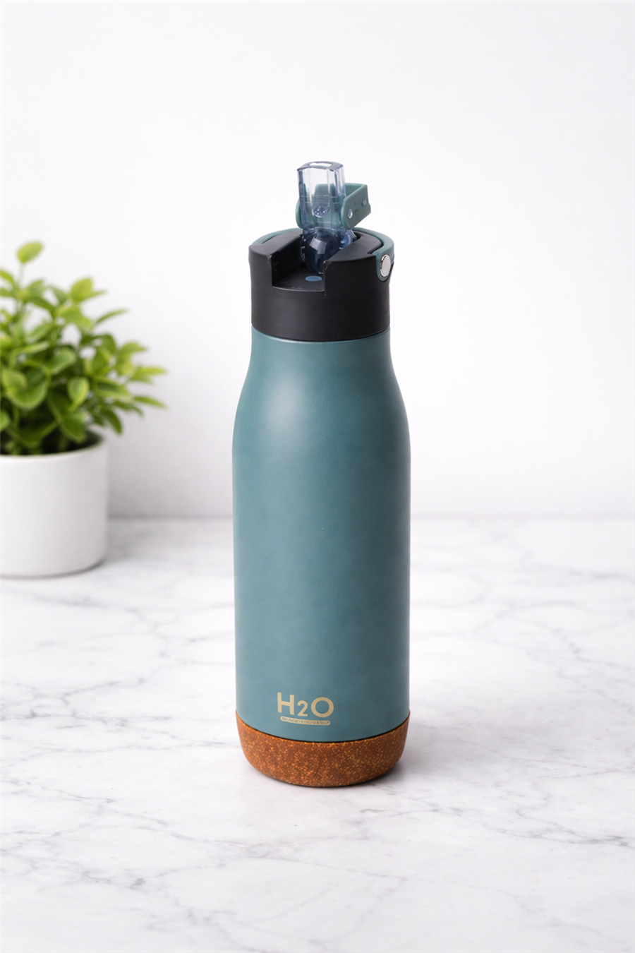 H2O Açılır Kapaklı Çelik Termos Matara 540 ml – Yeşil 