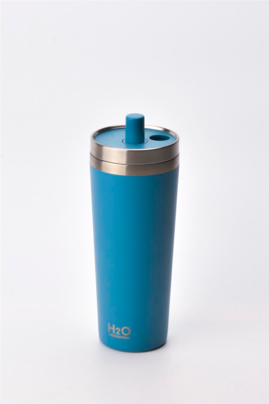 H2O Kapaklı Çelik Pipetli Termos Kupa 660 ml - Mavi