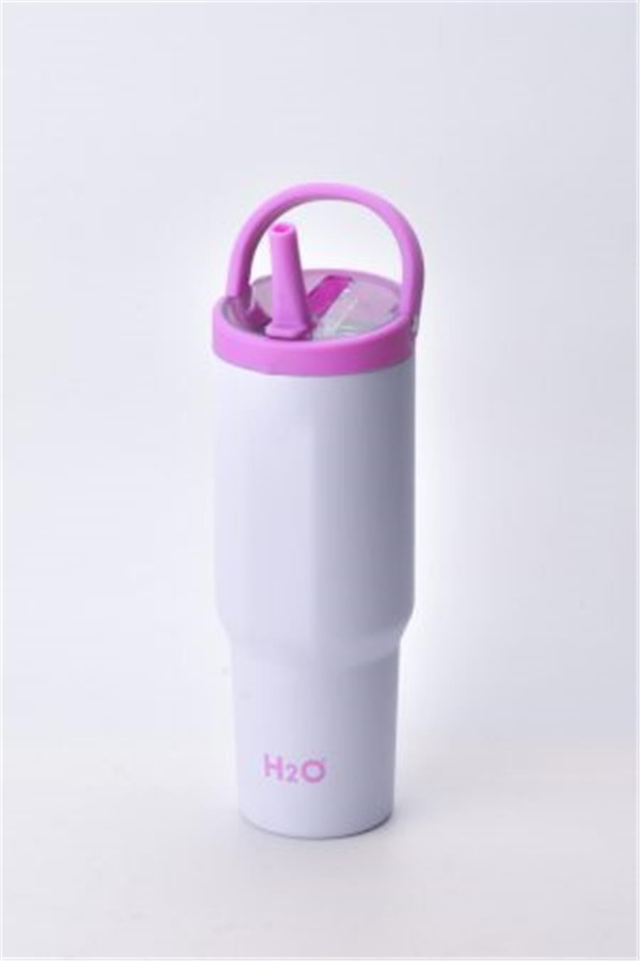 H2O Kulplu Pipetli Çelik Termos Kupa 960 ml – Mor