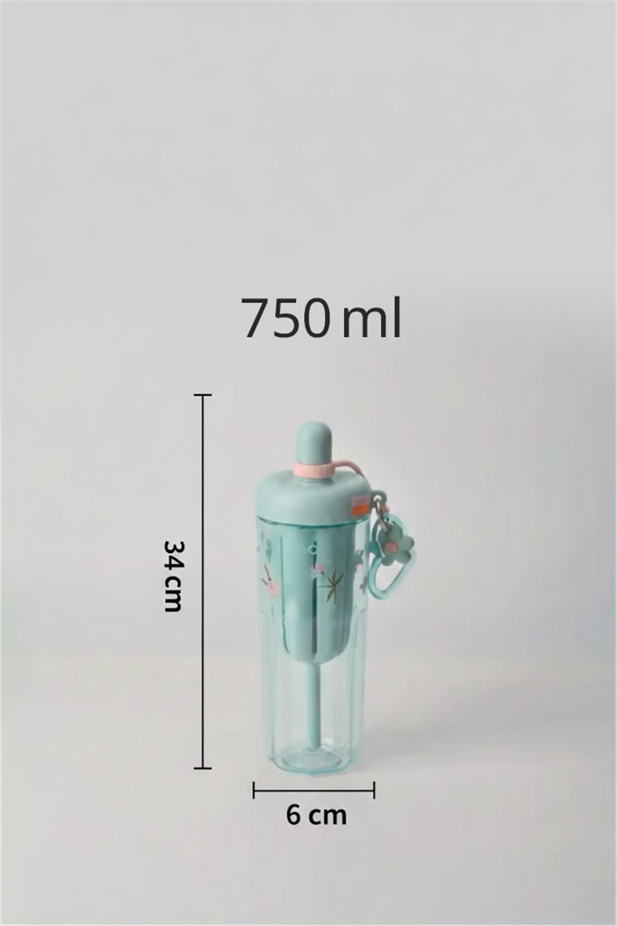 H2O Detoks Hazneli Tritan Matara 750 ml – Turkuaz