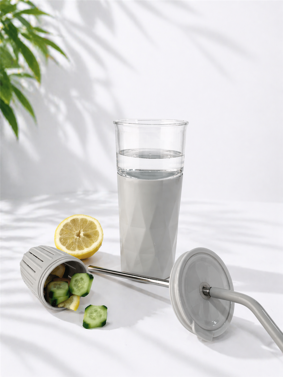 H2O Detoks Hazneli Çelik Pipetli Termos Kupa – Mint Yeşili