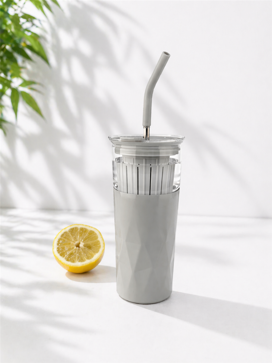 H2O Detoks Hazneli Çelik Pipetli Termos Kupa – Mint Yeşili