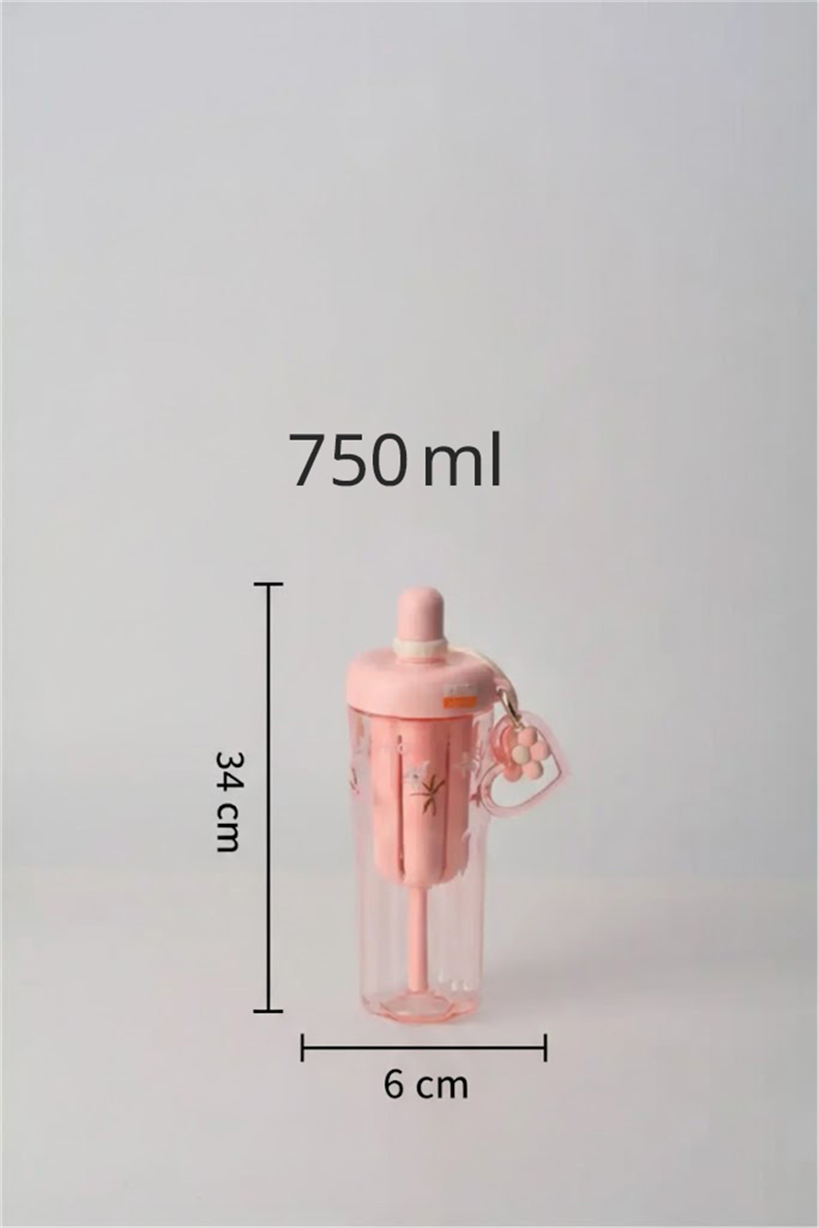 H2O Detoks Hazneli Tritan Matara 750 ml – Pembe
