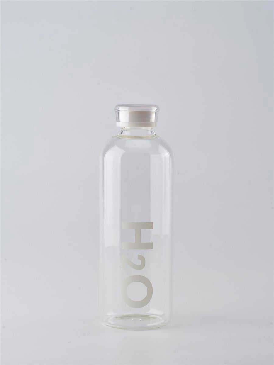 H2O 1lt Borosilikat Cam Matara Beyaz