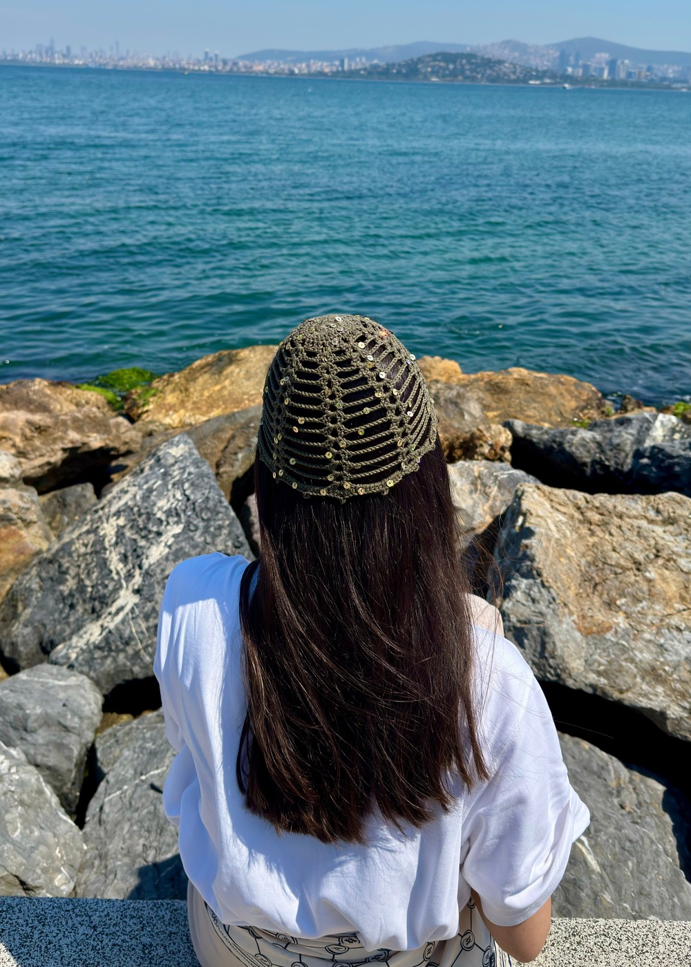 Haki Pullu Crochet Saç Aksesuarı
