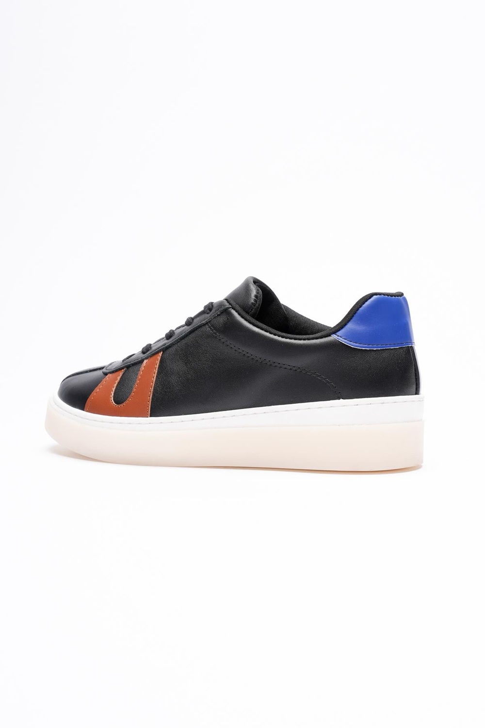 Kadın Hakiki Deri Siyah Taba Mavi Spor Ayakkabı Sneakers Casper