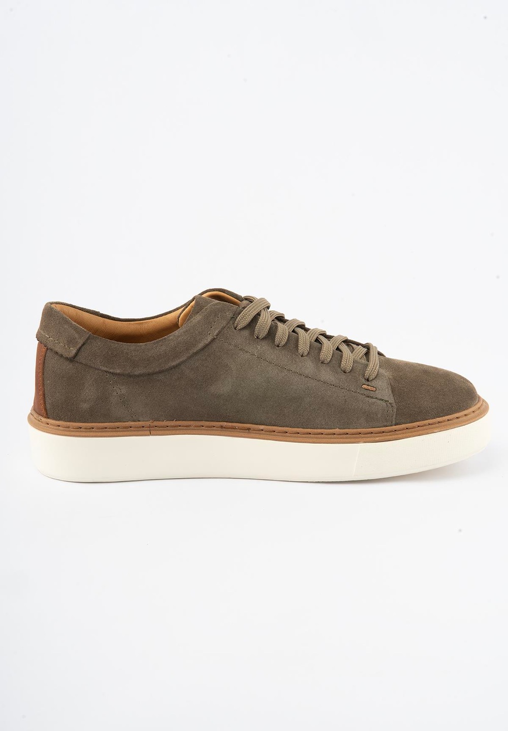 Erkek Hakiki Deri Süet Sneaker Haki Arel