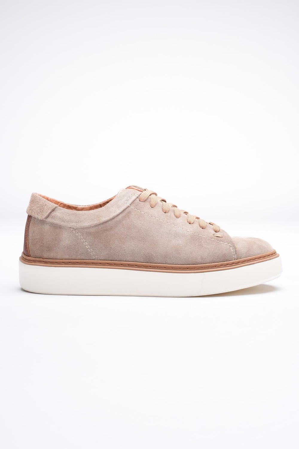 Erkek Hakiki Deri Süet Sneaker Vizon Arel