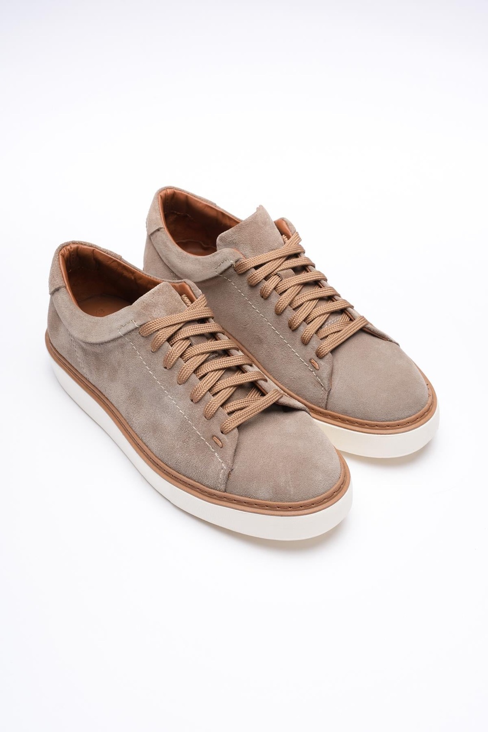 Erkek Hakiki Deri Süet Sneaker Vizon Arel