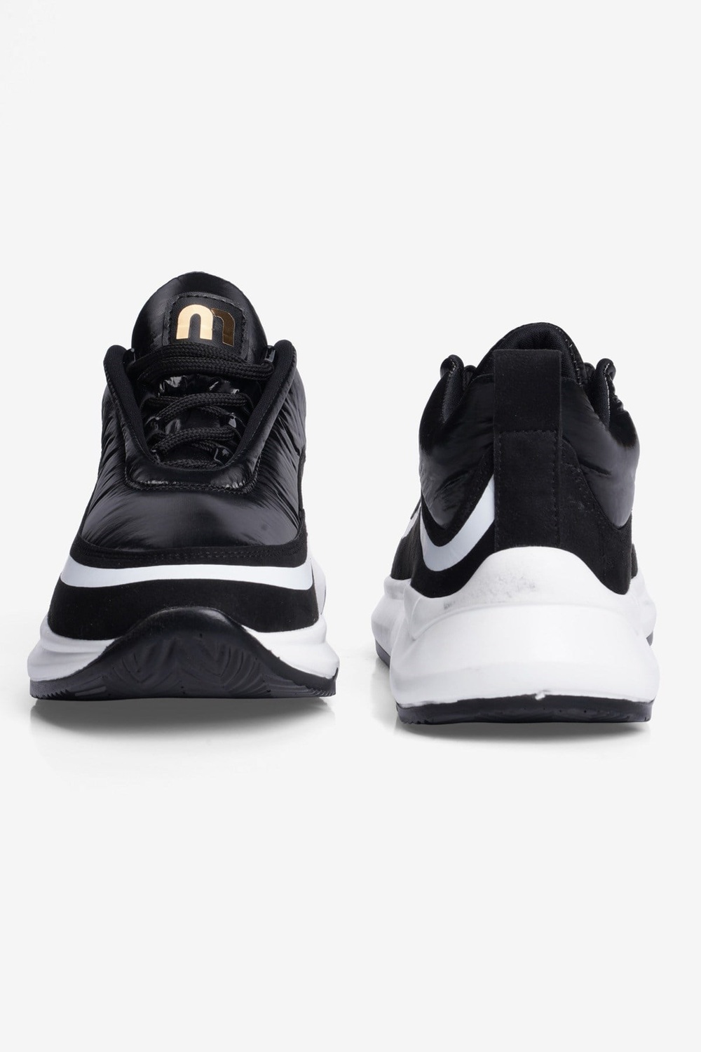 Kadın Anorak Sneaker Süet Detaylı Kalın Tabanlı Bağcıklı Mito Siyah