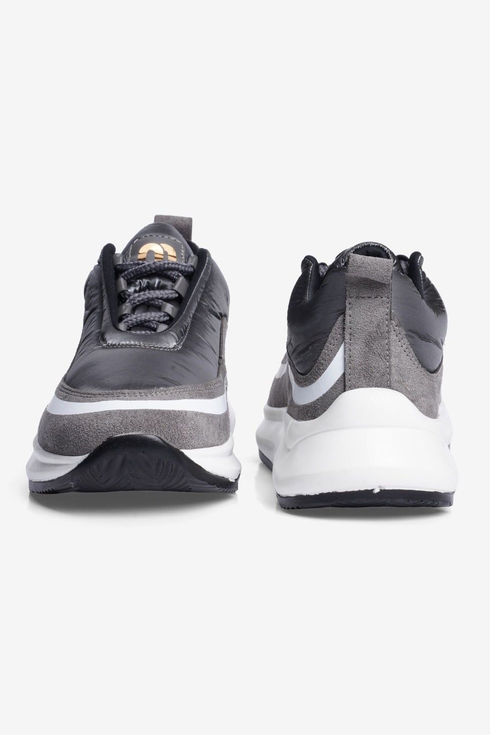 Kadın Anorak Sneaker Süet Detaylı Kalın Tabanlı Bağcıklı Mito Gri