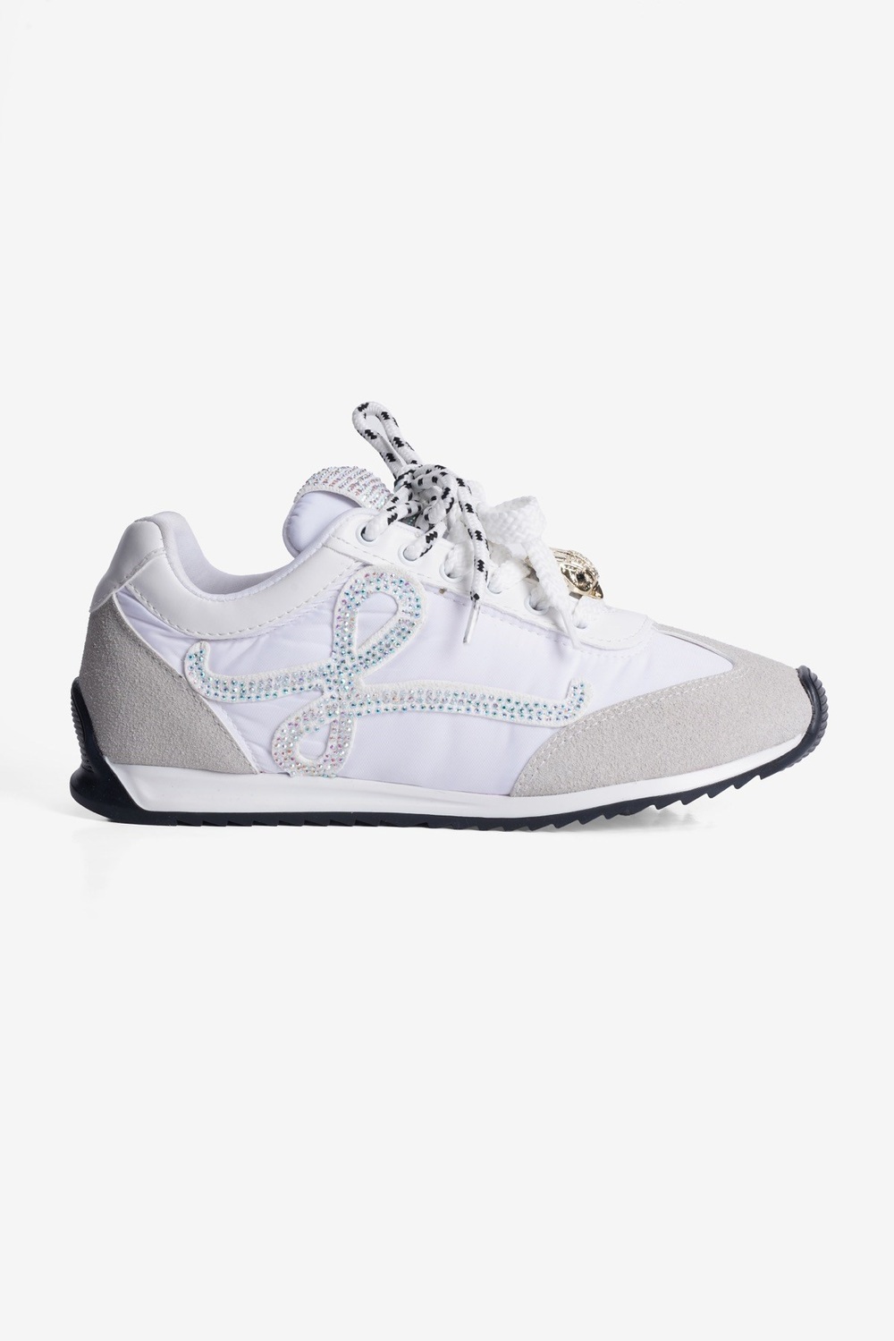 Kadın Anorak Sneaker Süet Detaylı Kuş Aksesuarlı Bağcıklı Spor Ayakkabı Aquila Beyaz