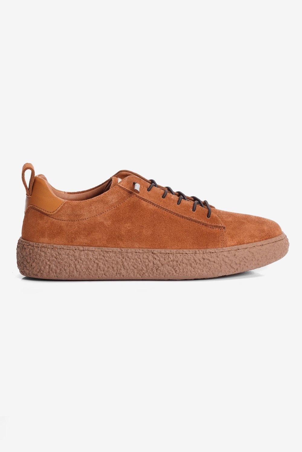 Kadın Hakiki Süet Sneaker Lastik Bağcıklı Krep Taban Roan Taba