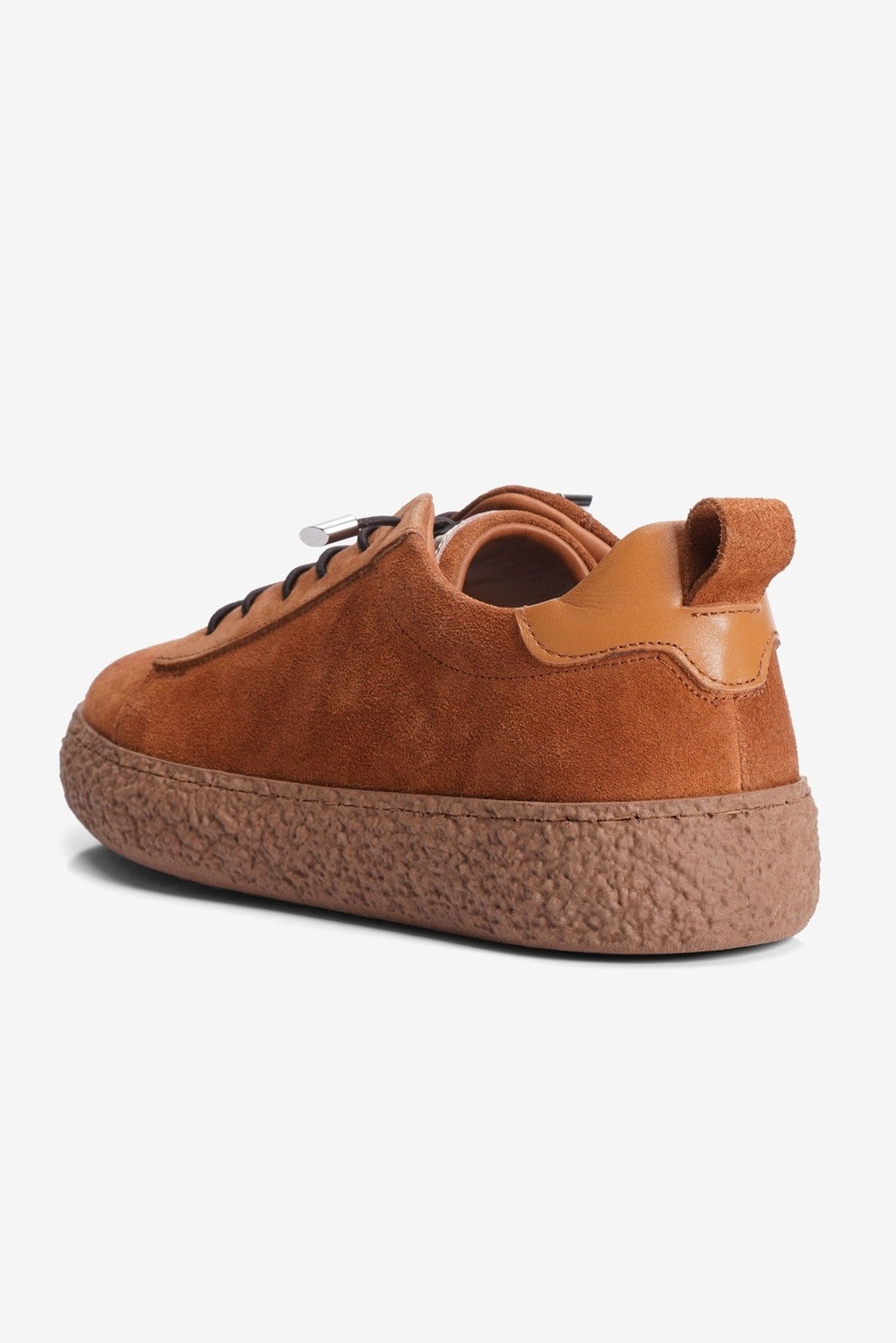 Kadın Hakiki Süet Sneaker Lastik Bağcıklı Krep Taban Roan Taba