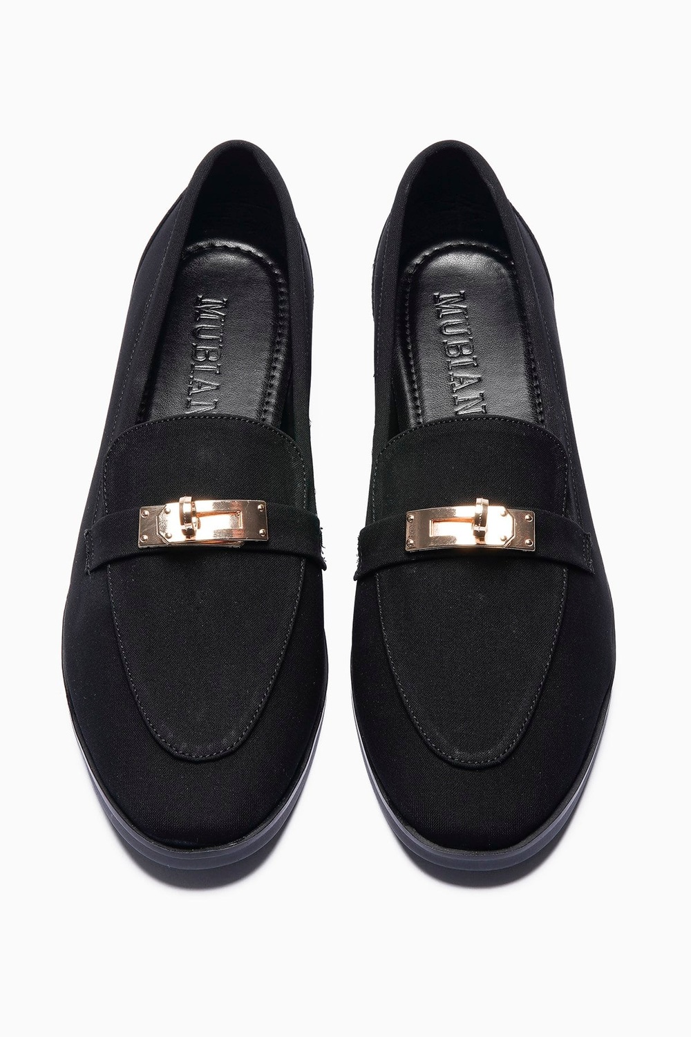 Kadın Nubuk Loafer Gold Tokalı Günlük Ayakkabı Elna Siyah
