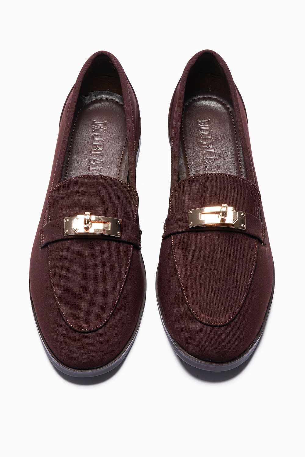 Kadın Nubuk Loafer Gold Tokalı Günlük Ayakkabı Elna Kahverengi