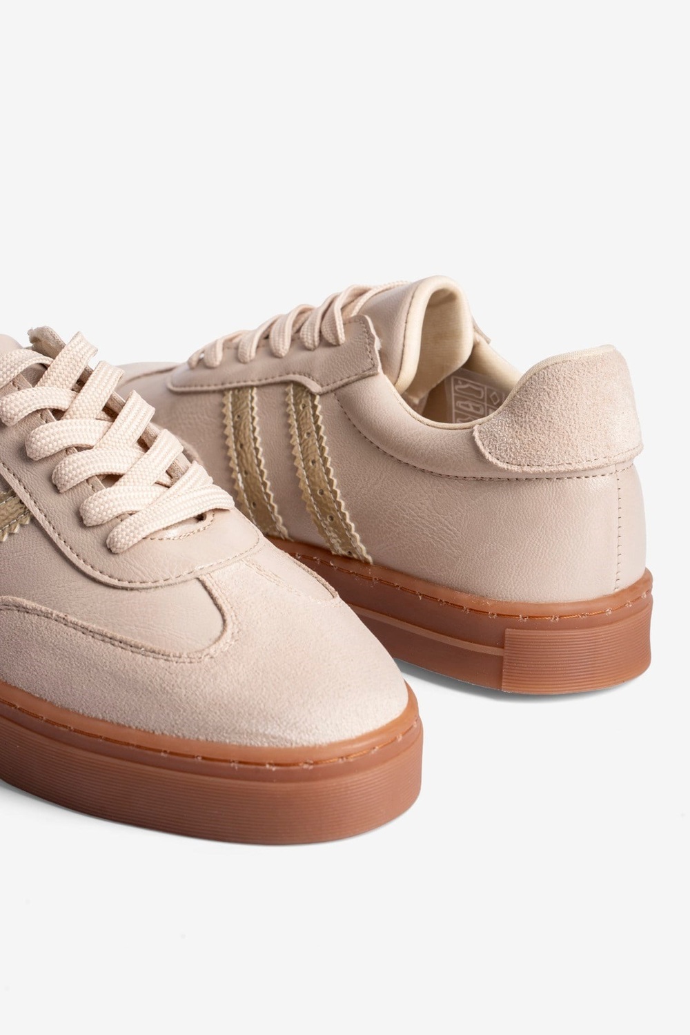 Kadın Sneaker Bağcıklı Spor Ayakkabı Leron Bej