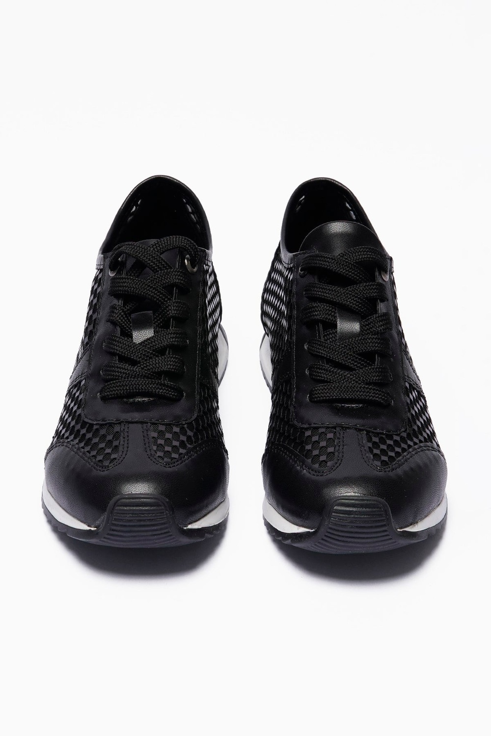 Kadın Sneaker File Pullu Detaylı Rahat Günlük Spor Ayakkabı Belina Siyah