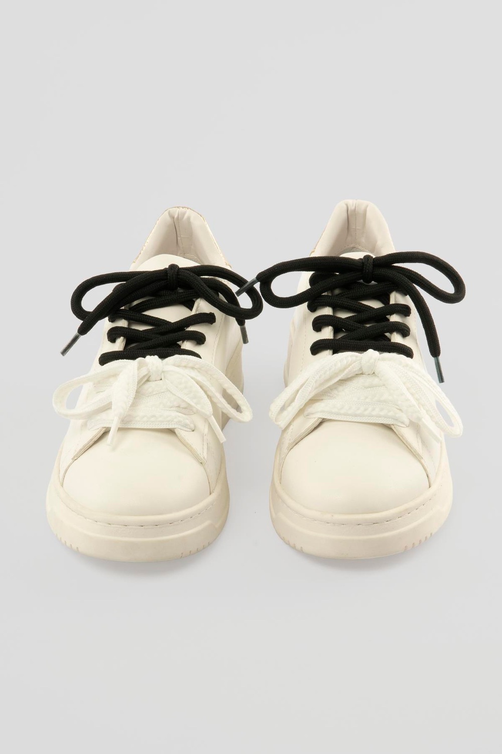 Kadın Sneaker Kalın Taban Çift Bağcıklı Günlük Spor Ayakkabı Elvora Beyaz