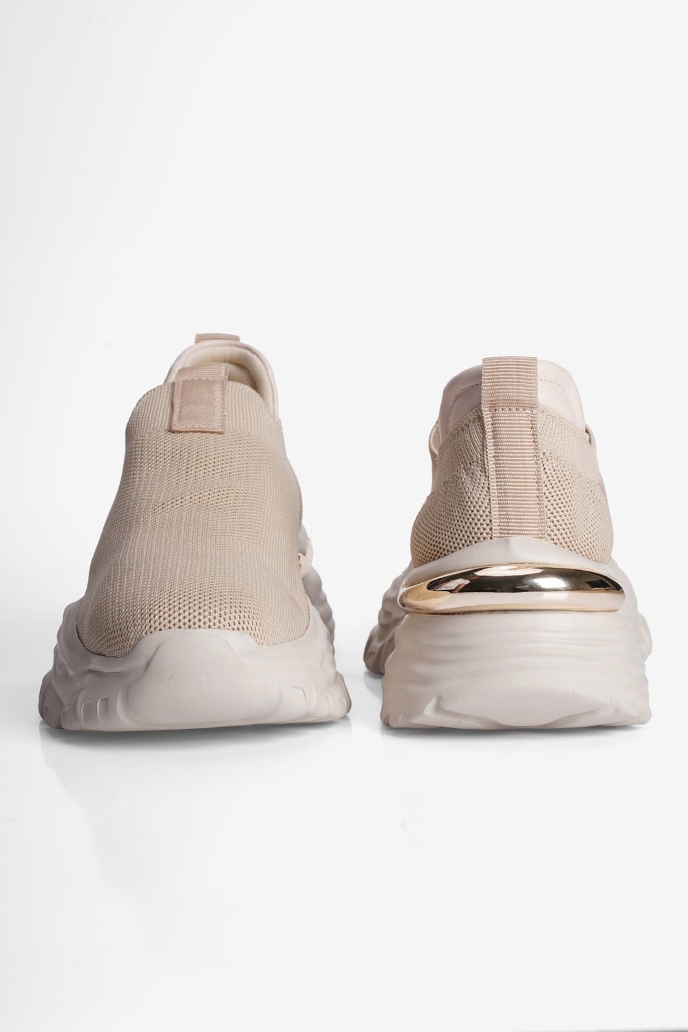 Kadın Sneaker Kalın Taban Slip On Spor Ayakkabı Aurex Bej