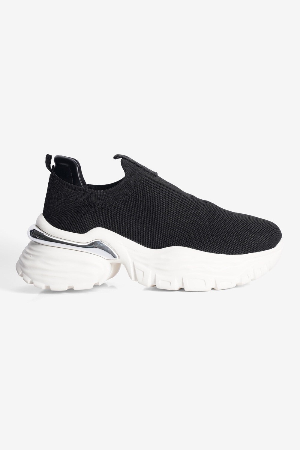 Kadın Sneaker Kalın Taban Slip On Spor Ayakkabı Aurex Siyah 