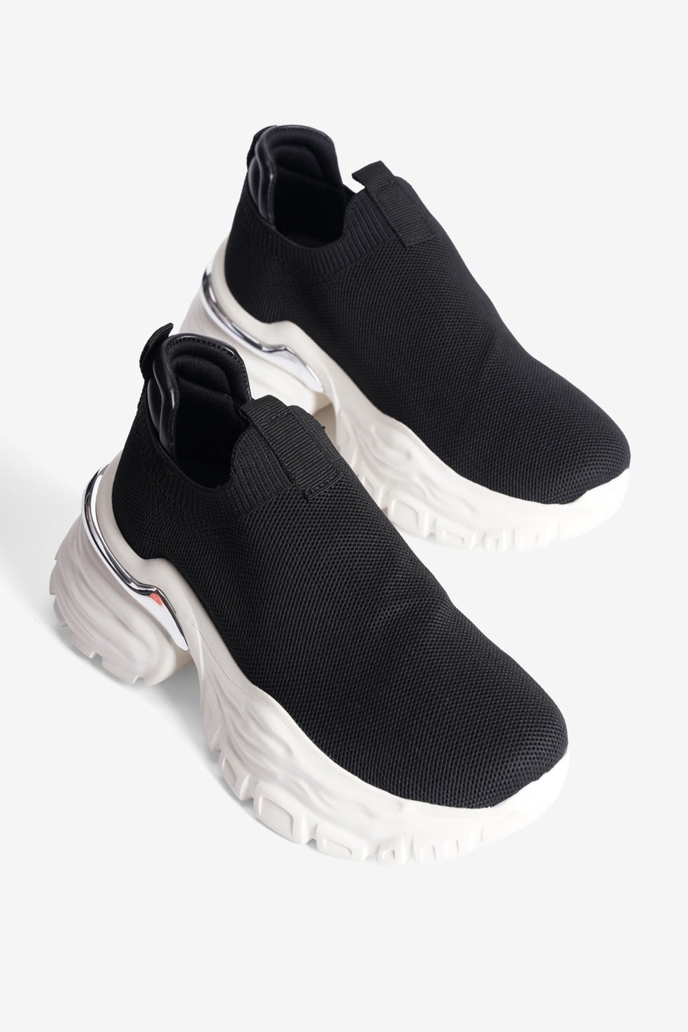 Kadın Sneaker Kalın Taban Slip On Spor Ayakkabı Aurex Siyah 